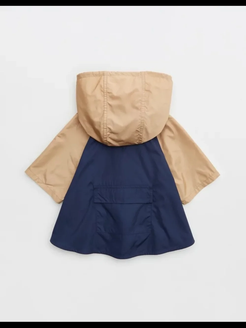 Off Leash By Aerie Navy & Tan Windbreaker Dog Coat with Hood